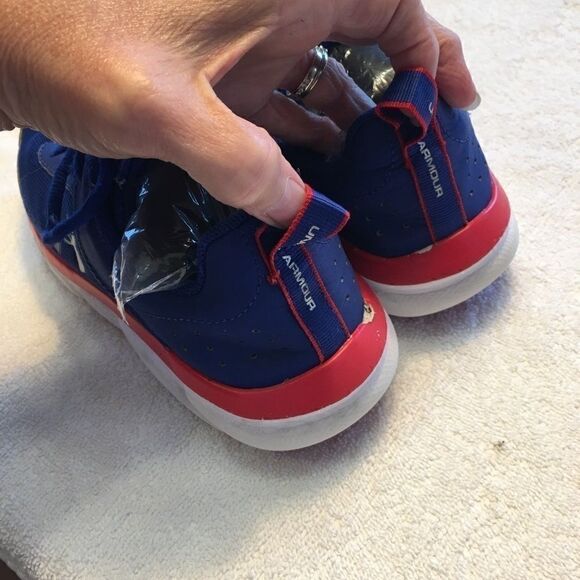 Under Armour sneakers blue red white size 6Y good condition - Picture 6 of 11